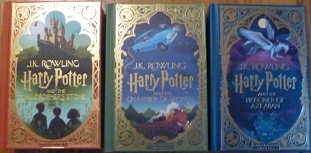 Harry Potter and the Philosopher's Stone-Harry Potter and the Chamber of Secrets-Harry Potter and the Prisoner of Azkaban: MinaLima Editions (Signed by the Illustrator's, First UK edition-first printing)