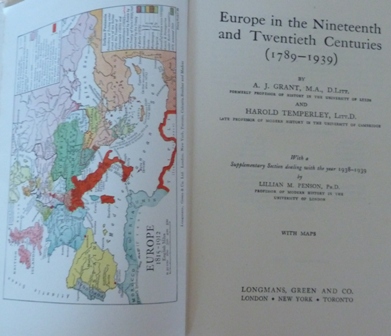 Temperley, Grant And - Europe In The Nineteenth And Twentieth Centuries (1789 - 1939)