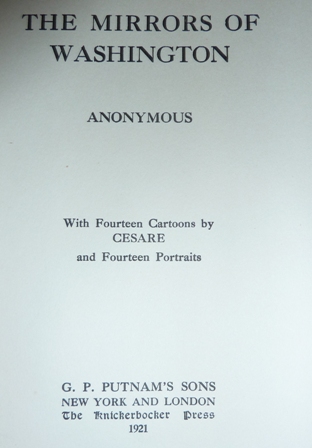Cesare - The Mirrors of Washington. Fourteen cartoons by Cesare and fourteen portraits