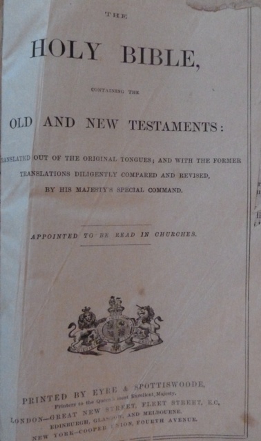 N/A - The Holy Bible, containing the Old and New Testaments, Translated out of the original tongues; and with the former translations diligently compared and revised, by his Majesty's special command.