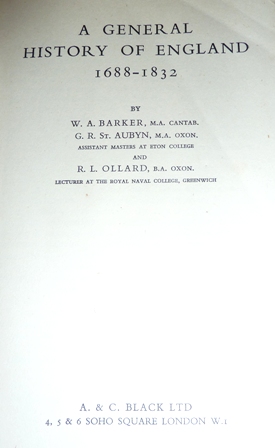 Barker, William Alan - A General History of England, 1688-1832